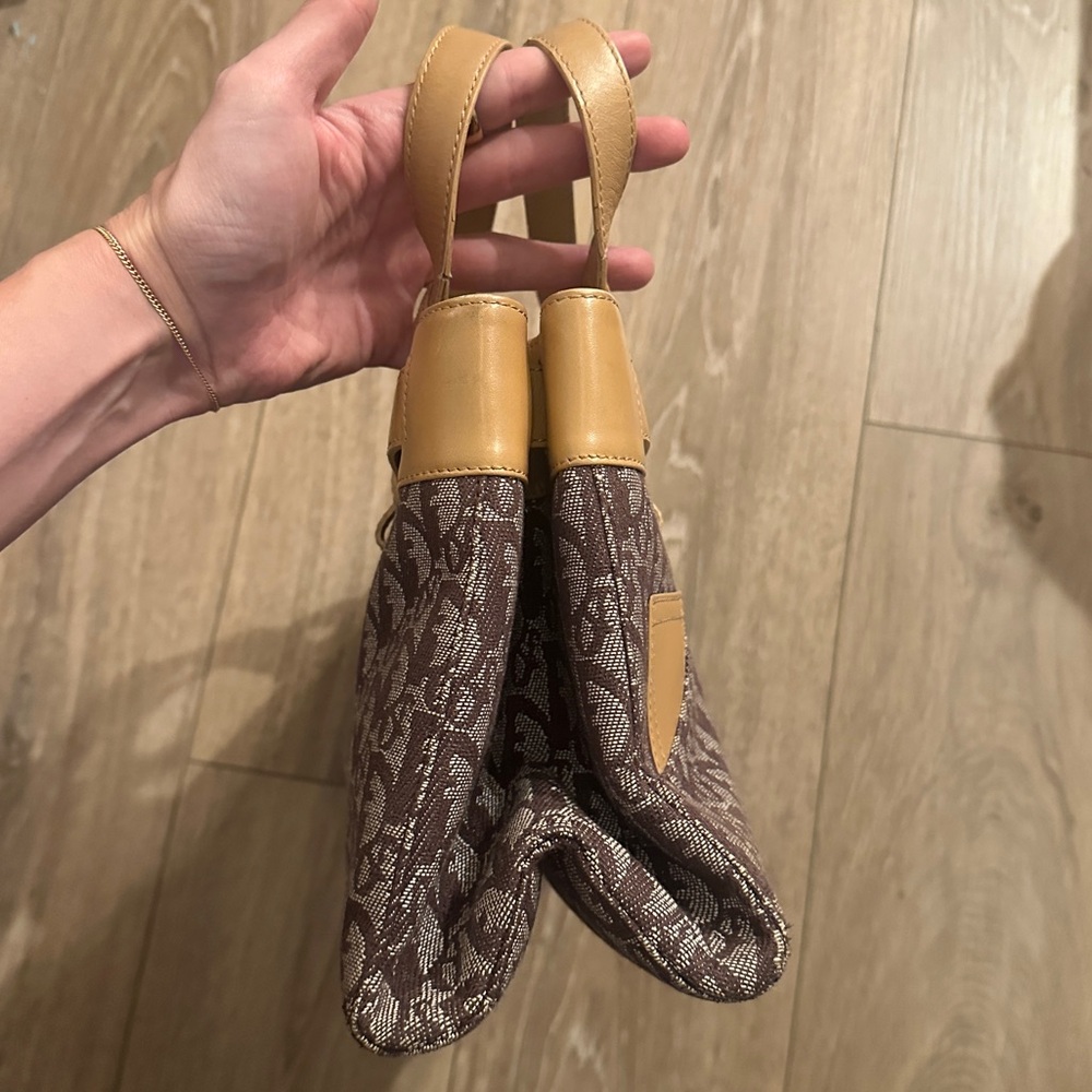 Vintage Dior Street Chic Oblique canvas leather shoulder bag / tote - Picture 4 of 12